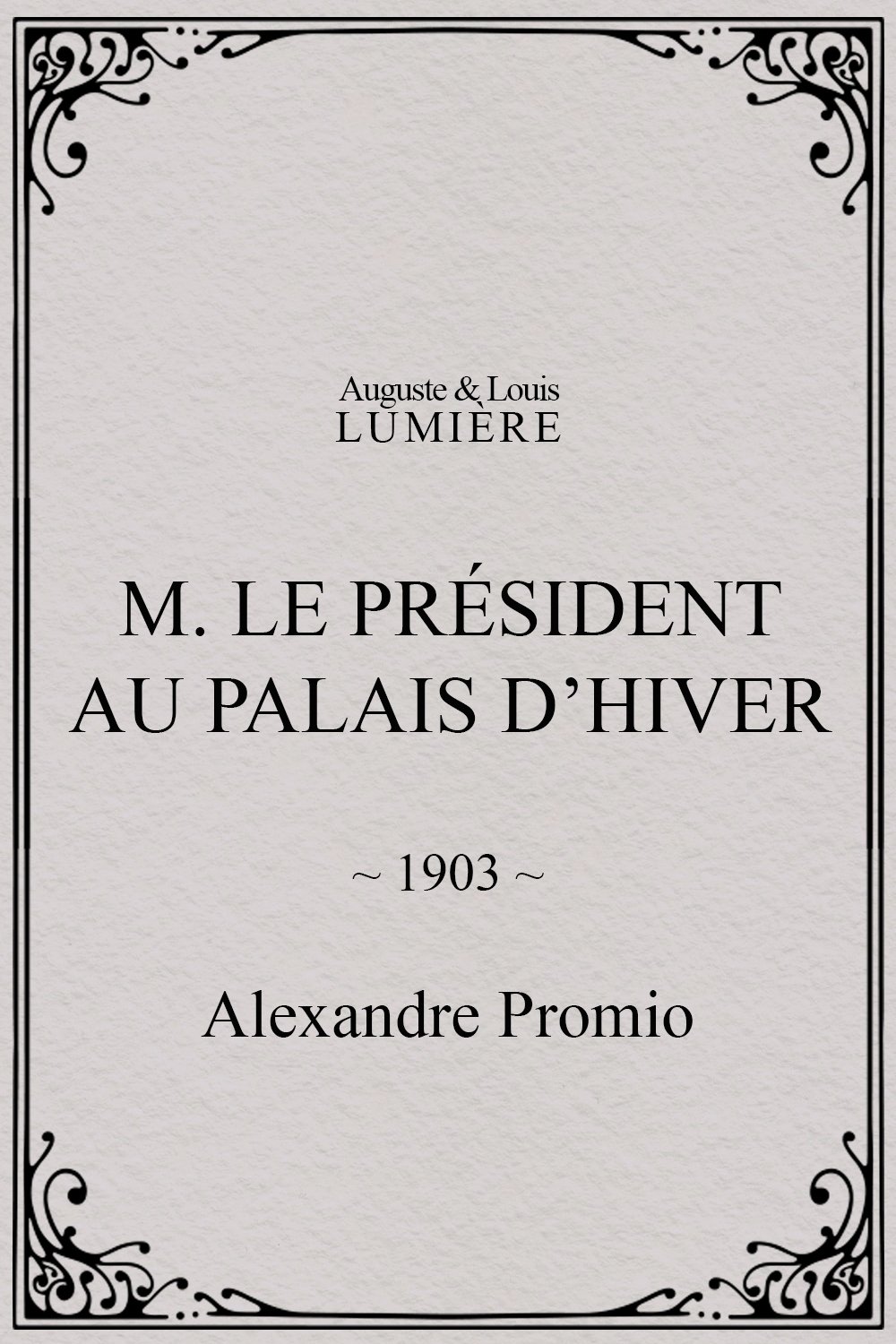 M. le président au palais d’hiver