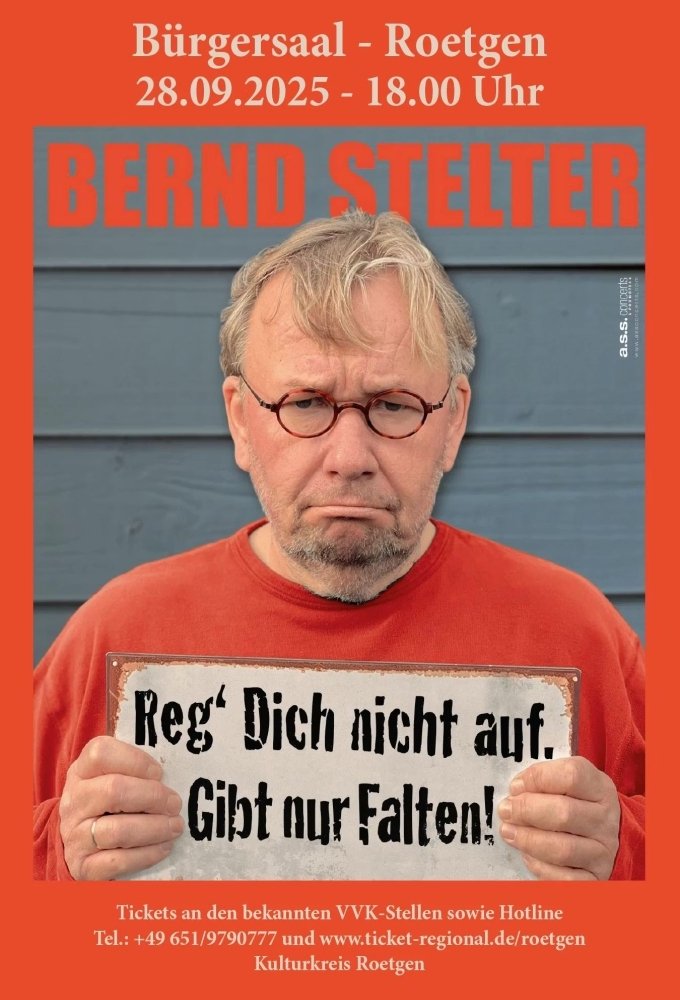 Reg' dich nicht auf, gibt nur Falten!