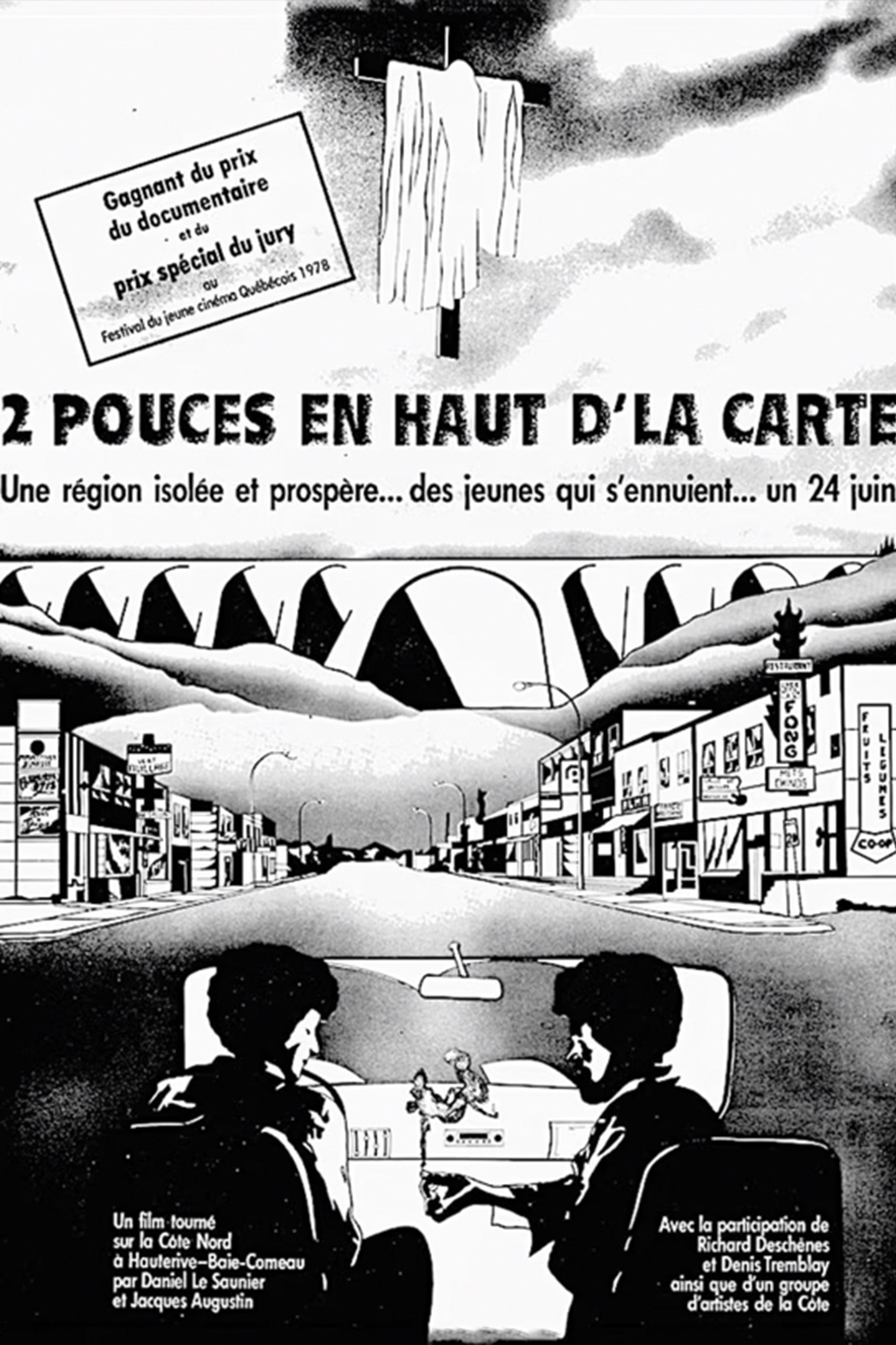 2 pouces en haut d'la carte