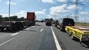 Overturned truck on highway
