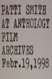 Patti Smith at Anthology Film Archives Febr. 19, 1998