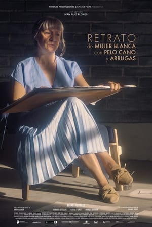 Poster Retrato de mujer blanca con pelo cano y arrugas 2020