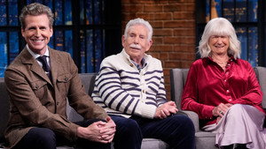 Late Night with Seth Meyers Season 13 :Episode 37  Hilary, Larry & Josh Meyers