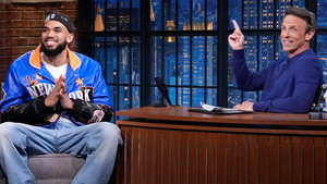 Late Night with Seth Meyers Season 13 :Episode 110  Karl-Anthony Towns, Olivia Wilde, Stephen Root, Chef Ham El-Waylly