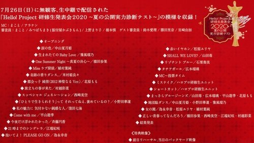 Hello! Project Kenshuusei Happyoukai 2020 ~Natsu no Koukai Jitsuryoku Shindan Test~
