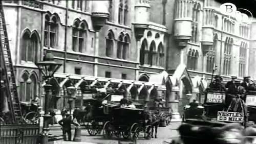 Leisurely Pedestrians, Open Topped Buses and Hansom Cabs with Trotting Horses