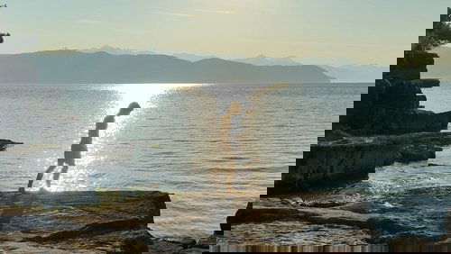 Summer on a solitary beach