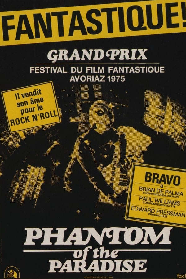 Winslow Leach, jeune compositeur inconnu, tente désespérément de faire connaître l'opéra qu'il a composé. Swan, producteur et patron du label Death Records, est à la recherche de nouveaux talents pour l'inauguration du Paradise, le palais du rock qu'il veut lancer. Il vole la partition de Leach, et le fait enfermer pour trafic de drogue. Brisé, défiguré, ayant perdu sa voix, le malheureux compositeur parvient à s'évader. Il revient hanter le Paradise...