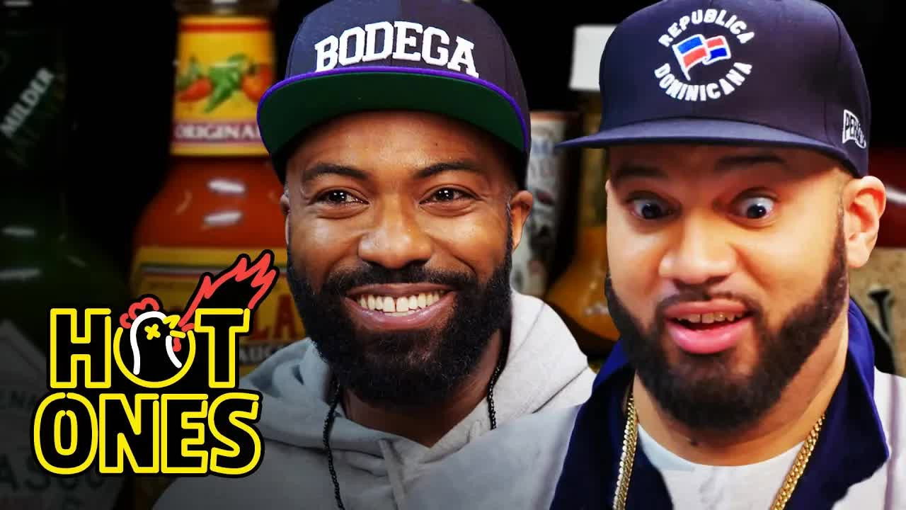 A still from Desus and Mero Get Smacked by Spicy Wings