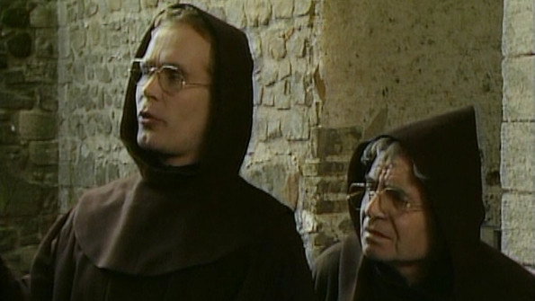 A still from Fleeing Monks