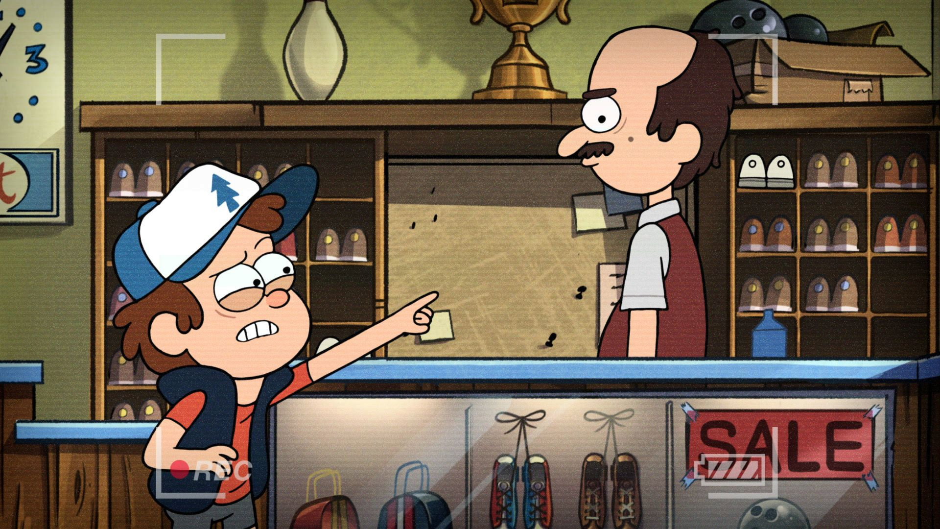 A still from Dipper's Guide to the Unexplained - Lefty