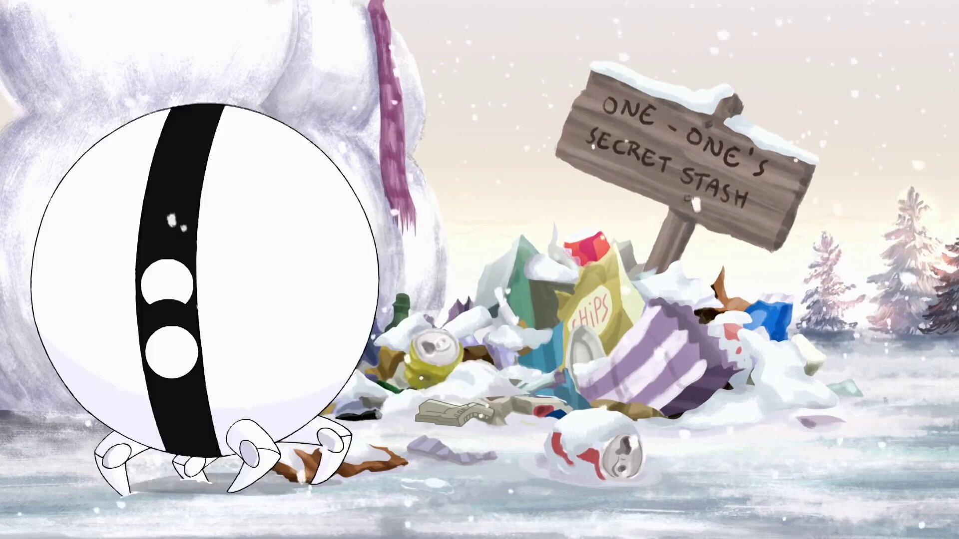 A still from The Snow Car