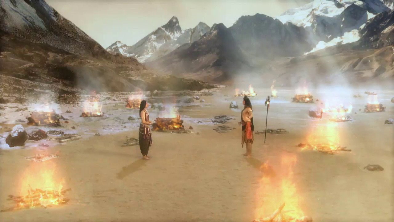 A still from Brahma rebukes Saraswati