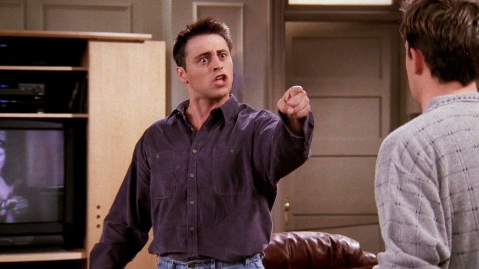 A still from The One Where Chandler Crosses the Line