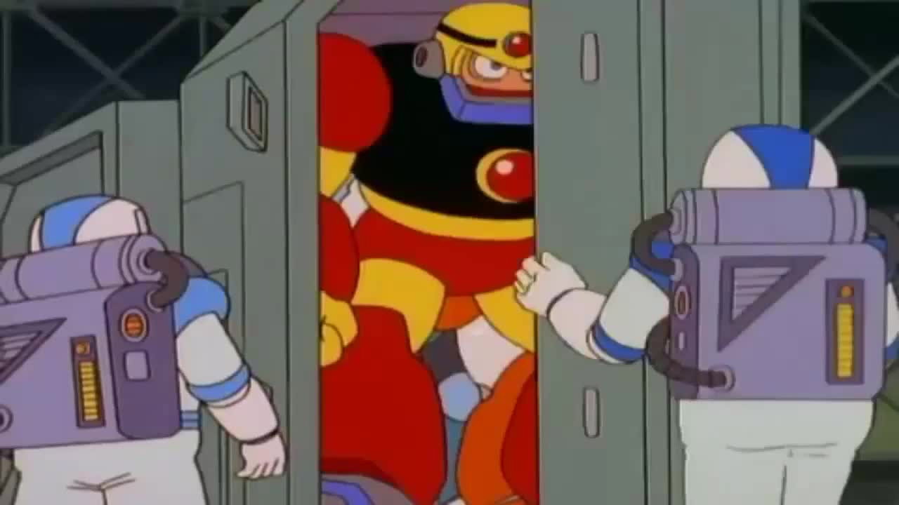 A still from The Mega Man in the Moon