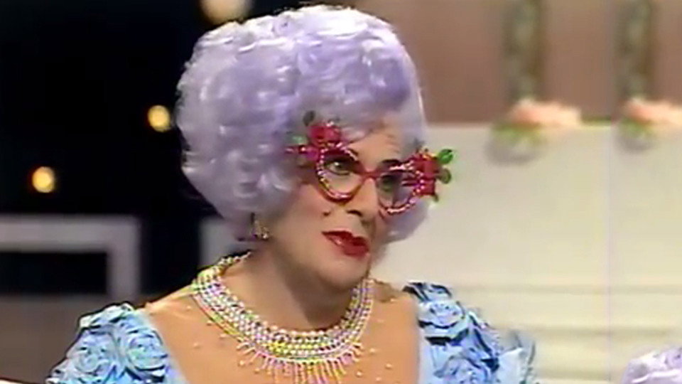A still from One More Audience with Dame Edna Everage