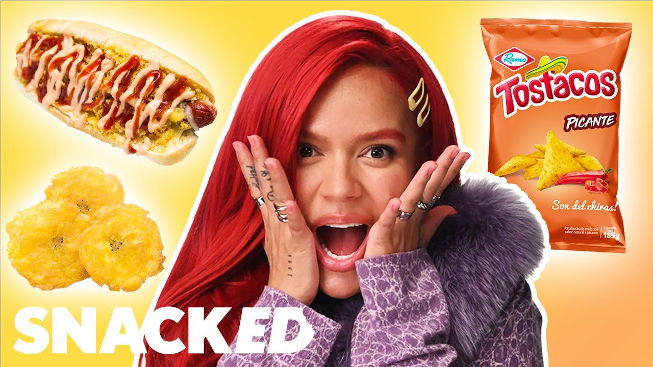 A still from Karol G Breaks Down Her Favorite Snacks