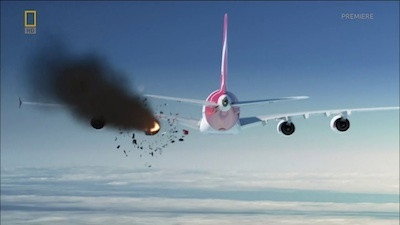 A still from Titanic in the Sky (Qantas Flight 32)