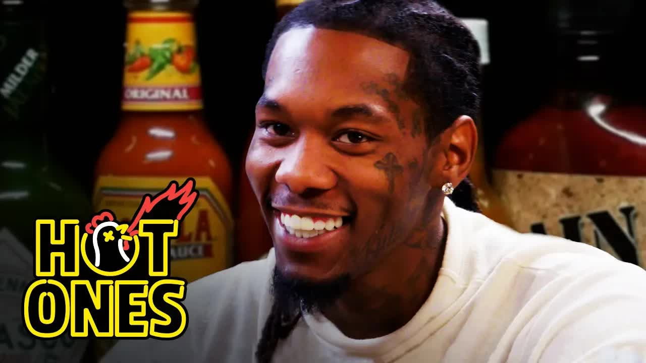 A still from Offset Screams Like Ric Flair While Eating Spicy Wings