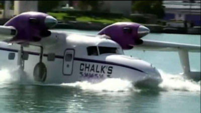 A still from Cracks in the System (Chalk's Ocean Airways Flight 101)