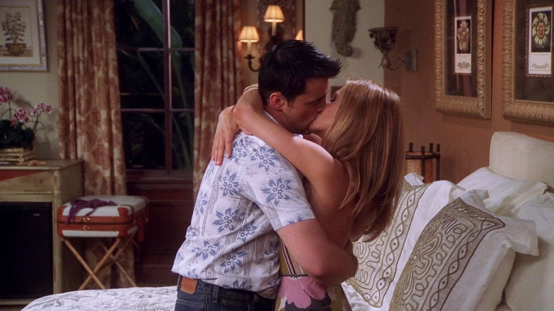 A still from The One After Joey and Rachel Kiss