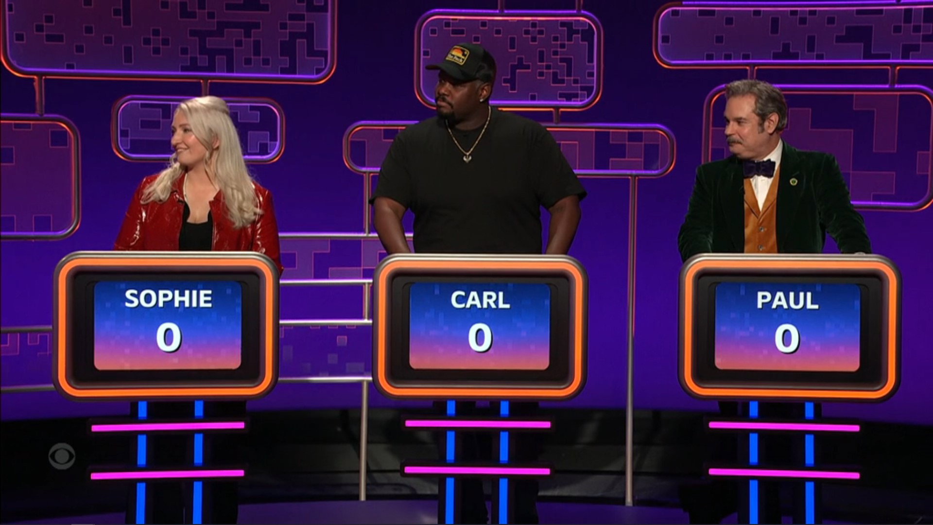A still from 1/17/24 (Paul F. Tompkins, Sophie Buddle, Carl Tart)