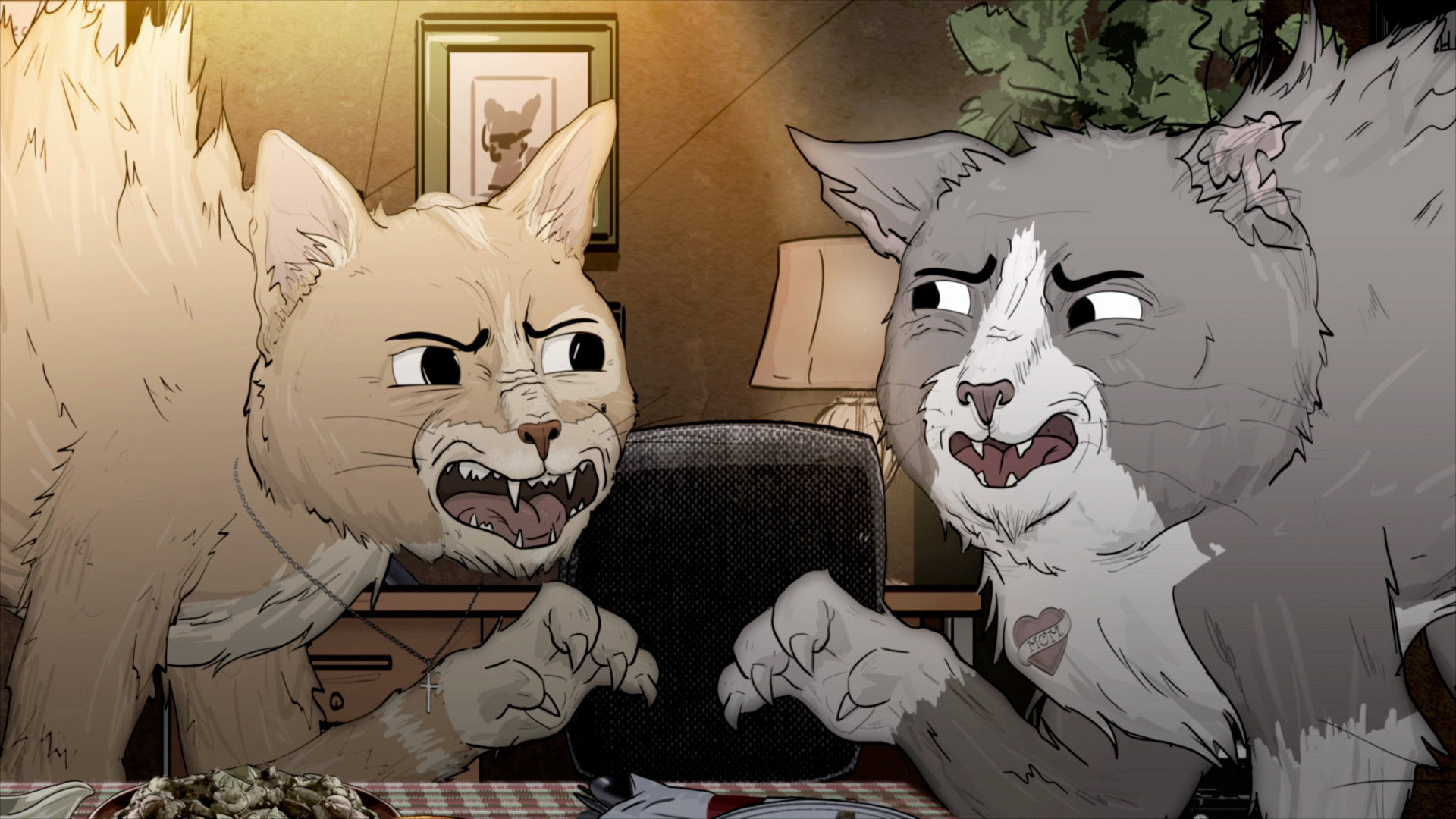 A still from Episode Eighteen: Cats Part 2.