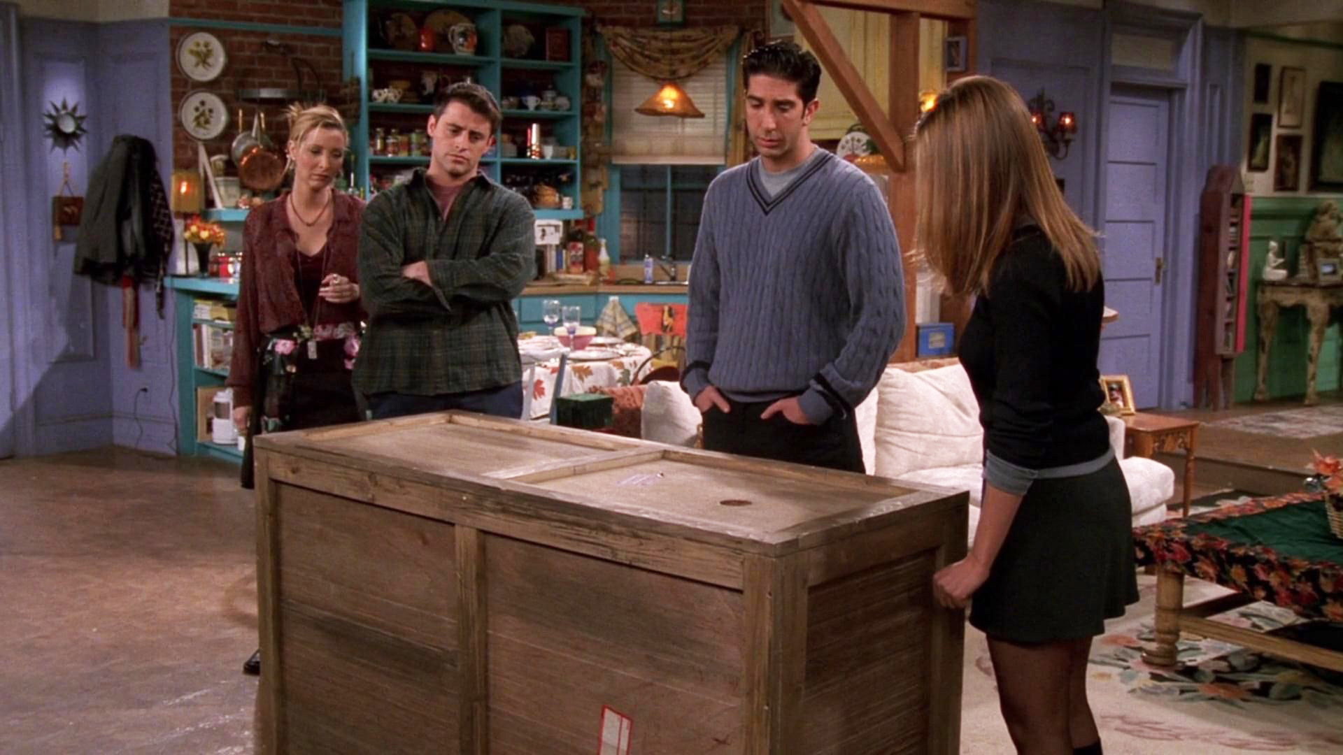 A still from The One with Chandler in a Box