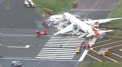 A still from The Heathrow Enigma (British Airways Flight 38)