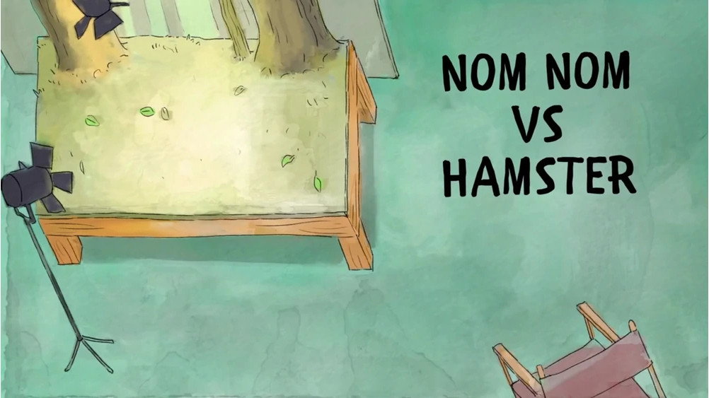 A still from Nom Nom vs. Hamster