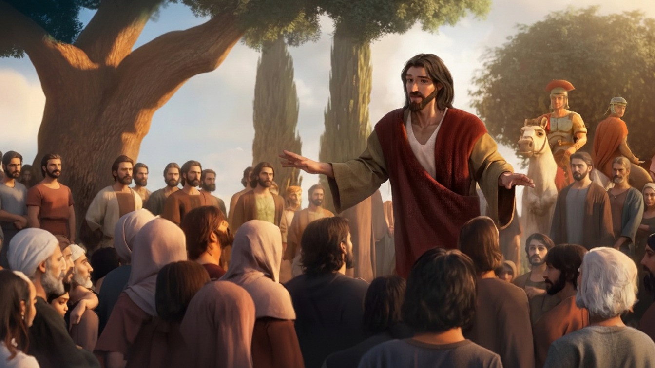 A still from The Sermon on the Mount