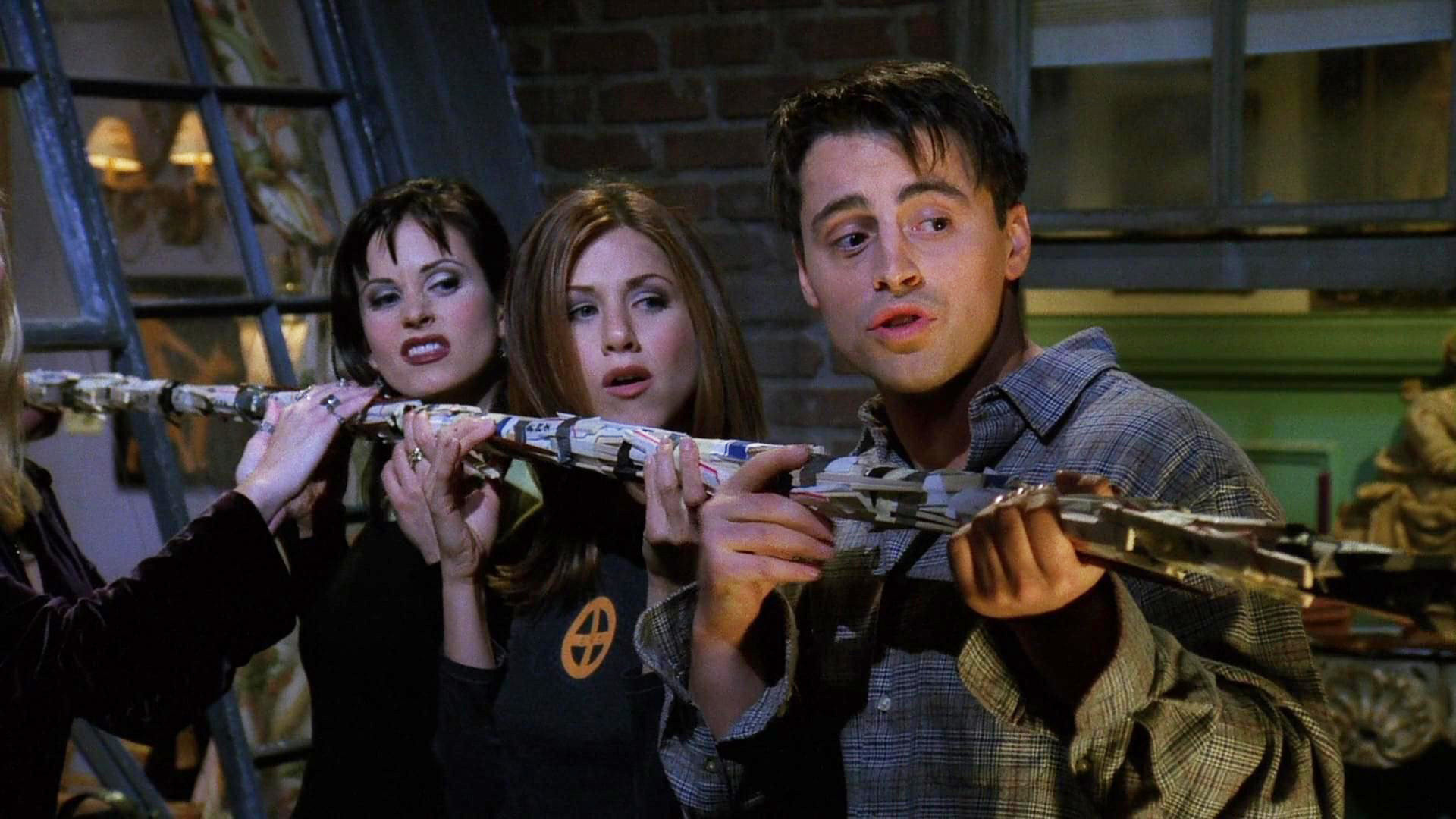 A still from The One with the Giant Poking Device