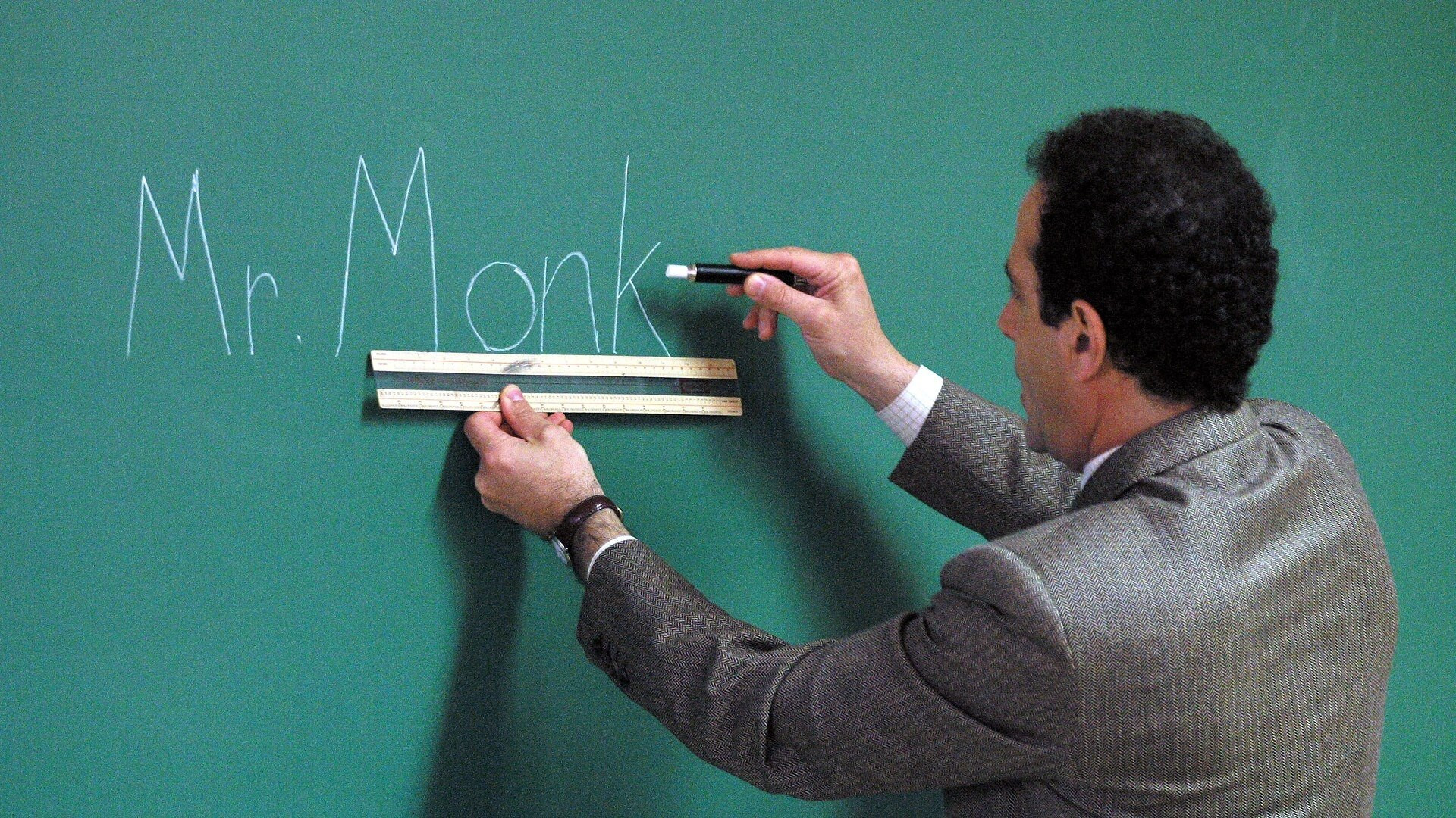 A still from Mr. Monk Goes Back to School