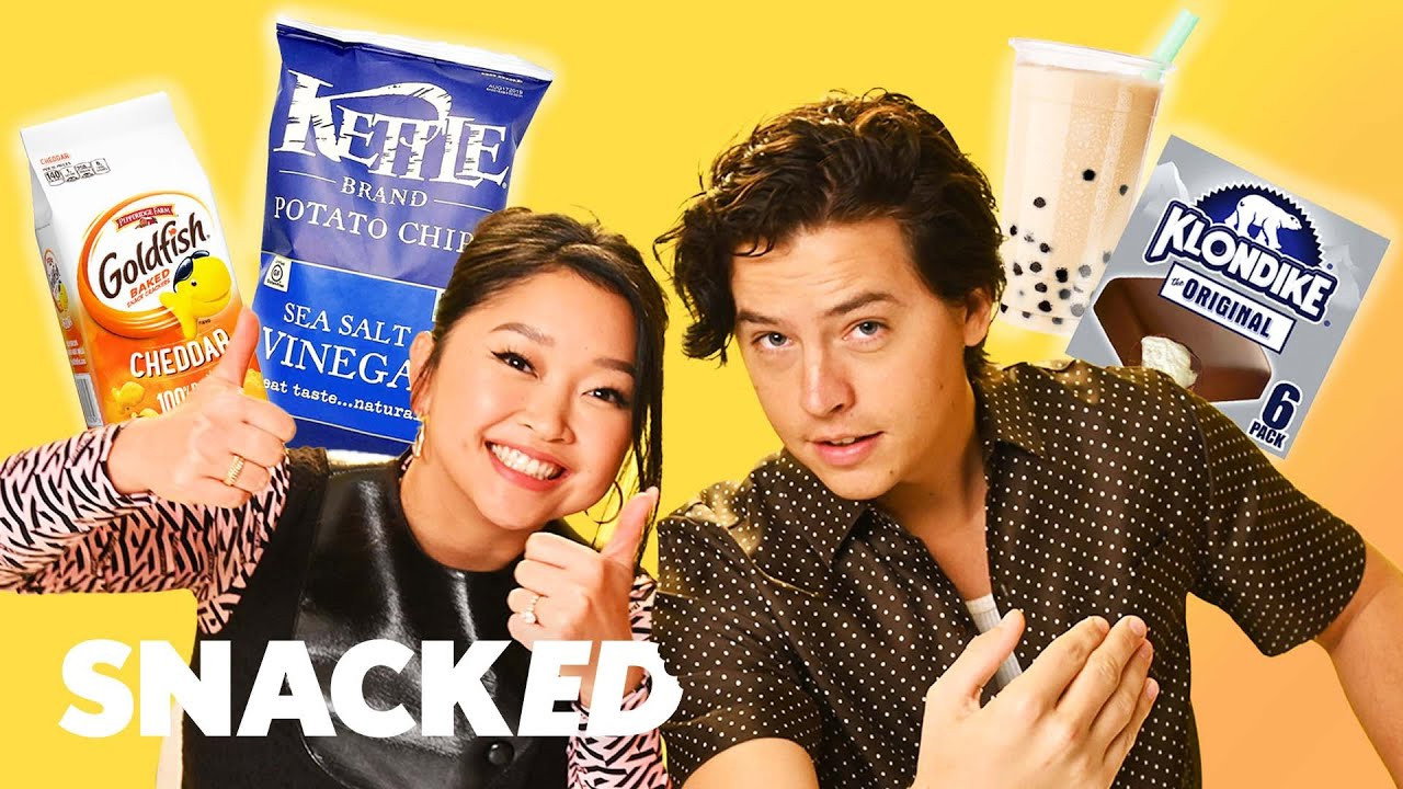 A still from Lana Condor and Cole Sprouse Break Down Their Favorite Snacks