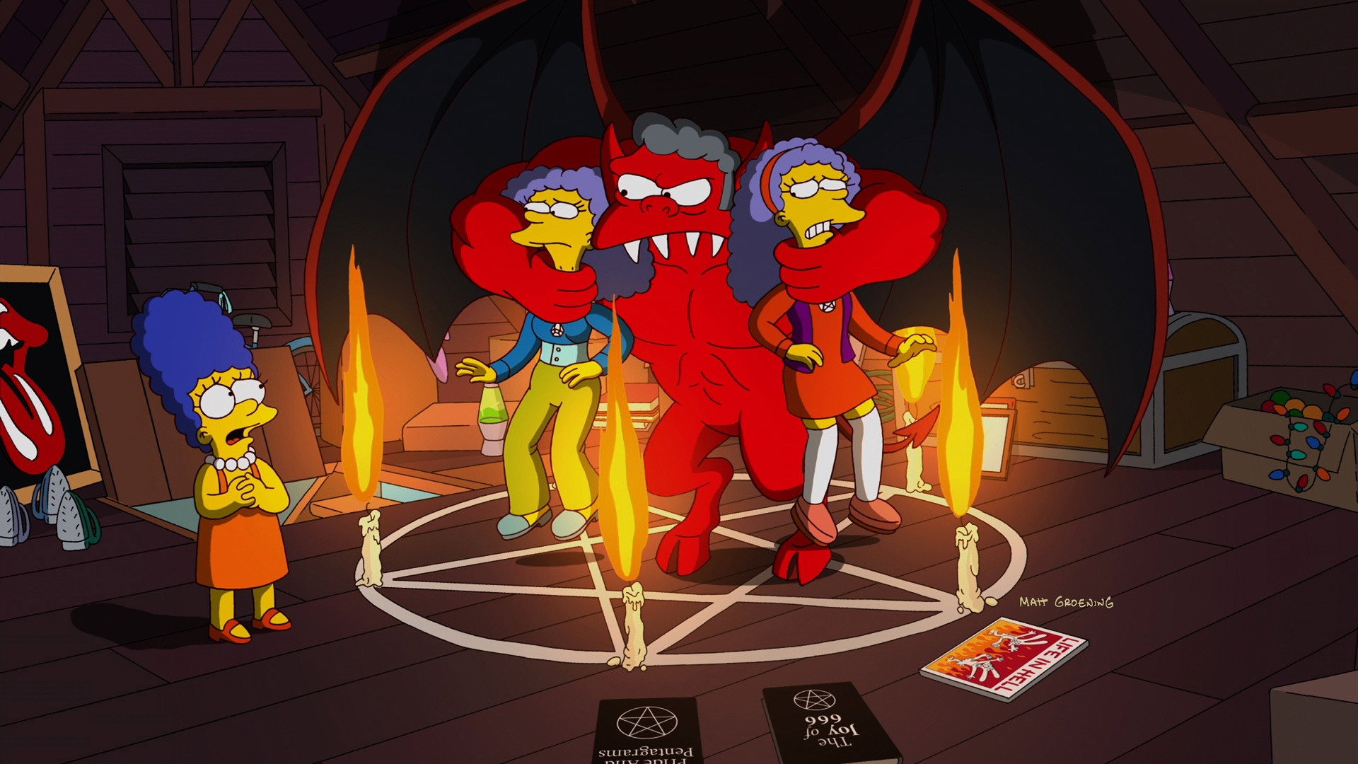 A still from Treehouse of Horror XXIII