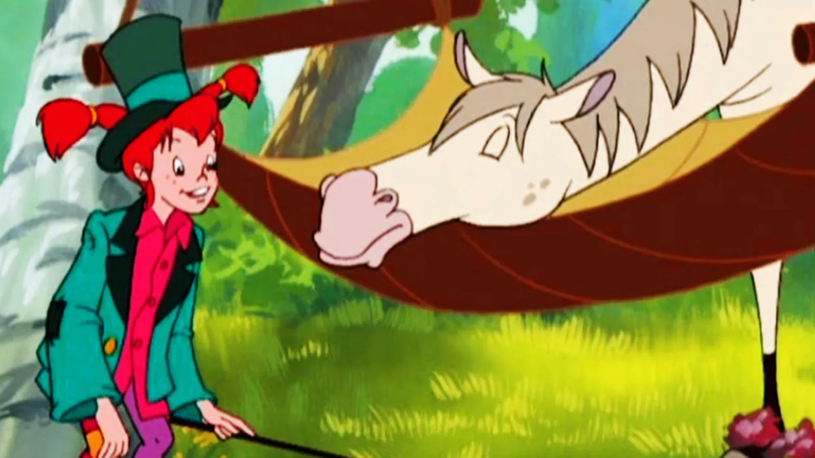 A still from Pippi Enters a Horserace