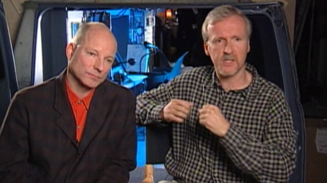 A still from Q&A on the Set with James Cameron And Charles Eglee