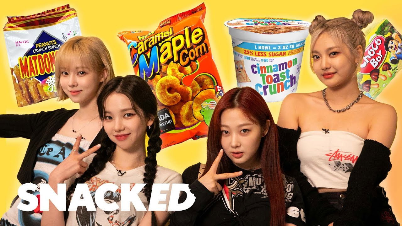 A still from aespa Break Down Their Favorite Snacks