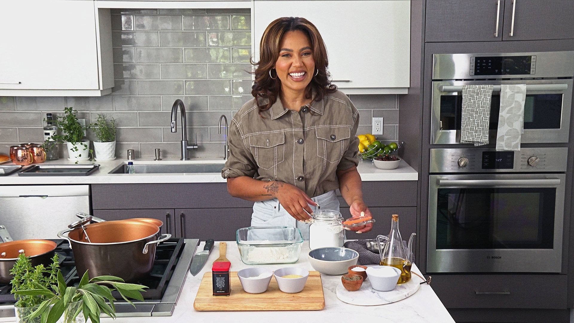 A still from Selena + Ayesha Curry