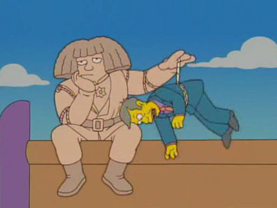 A still from Treehouse of Horror XVII