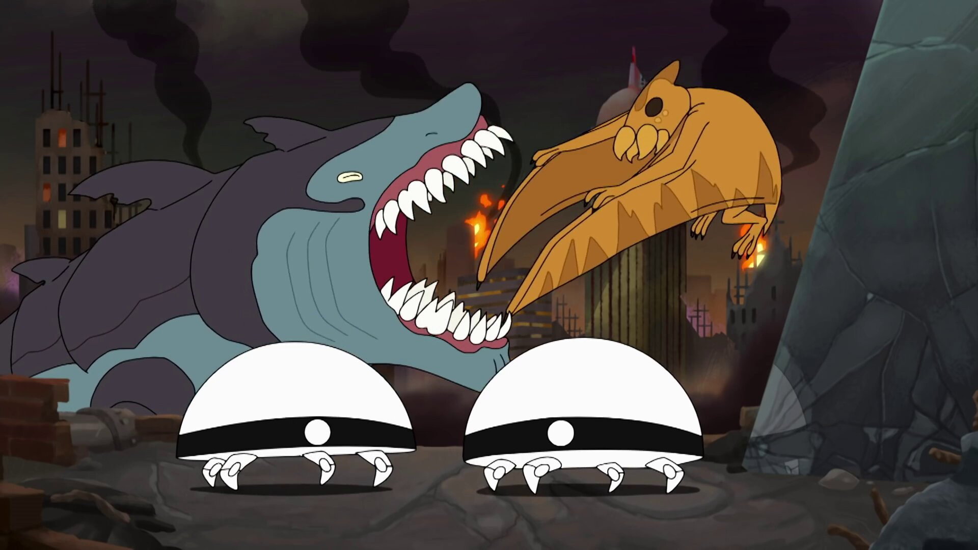A still from The Kaiju Car