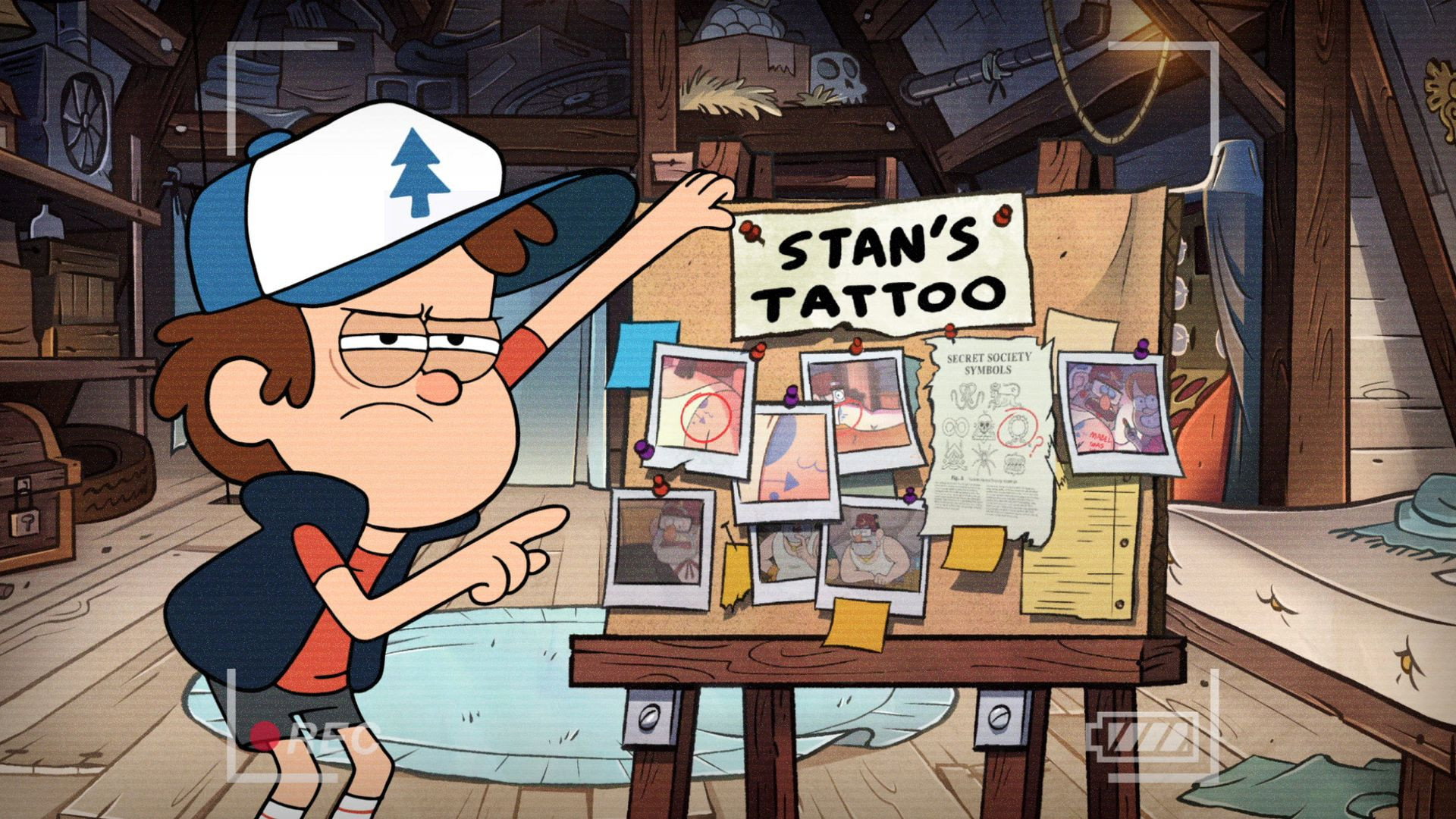 A still from Dipper's Guide to the Unexplained - Stan's Tattoo