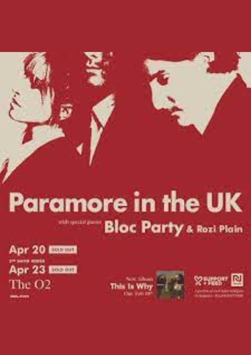 Poster for Paramore 2023 - Live In London At The O2 Arena