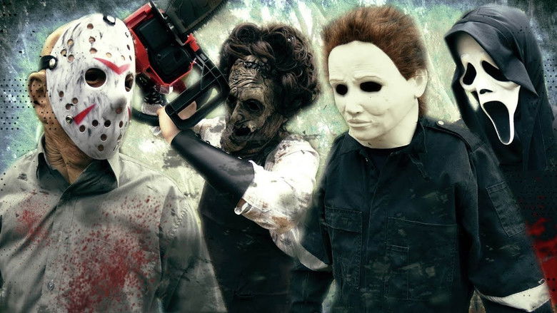 Backdrop image for movie JASON VOORHEES vs LEATHERFACE vs GHOSTFACE vs MICHAEL MYERS | Horror Battle Fan Film