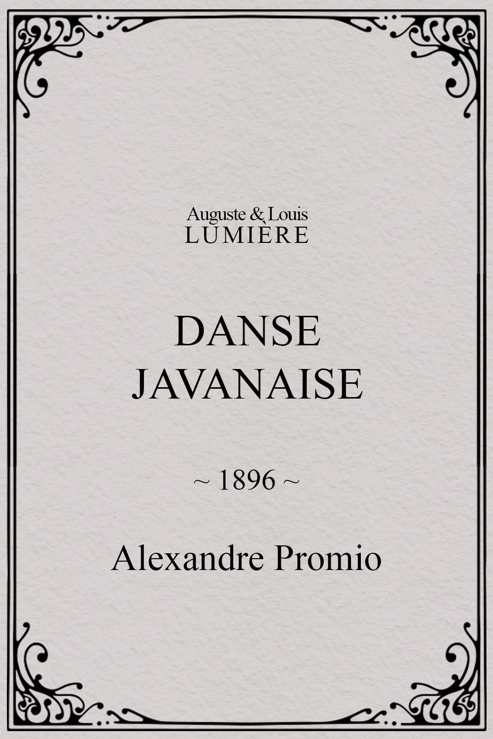 Danse javanaise poster