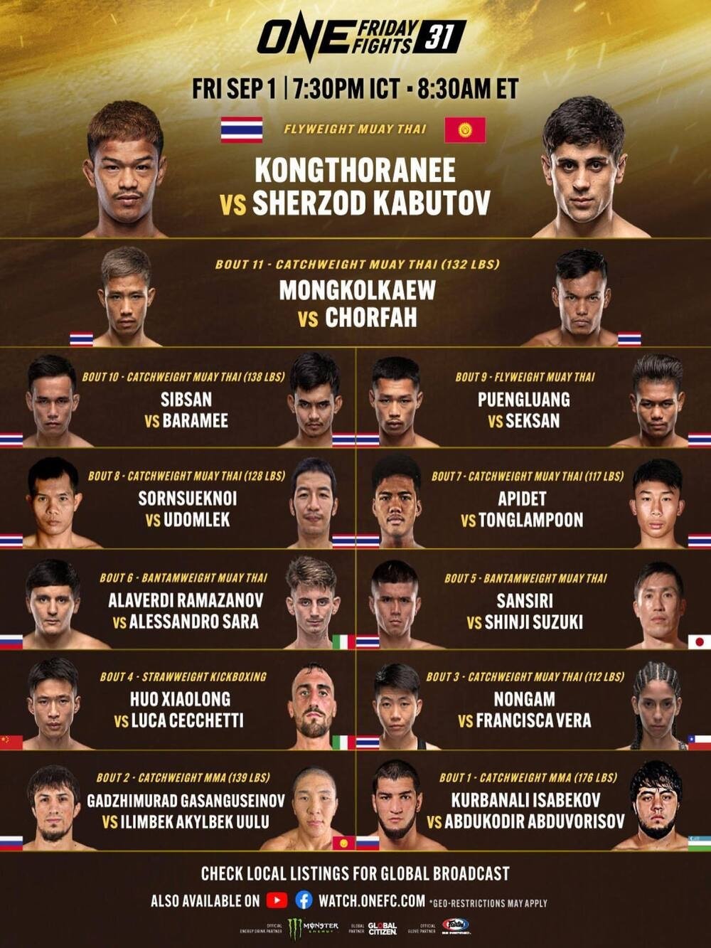 ONE Friday Fights 31: Kongthoranee vs. Kabutov poster