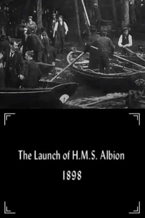 The Launch of H.M.S. Albion poster