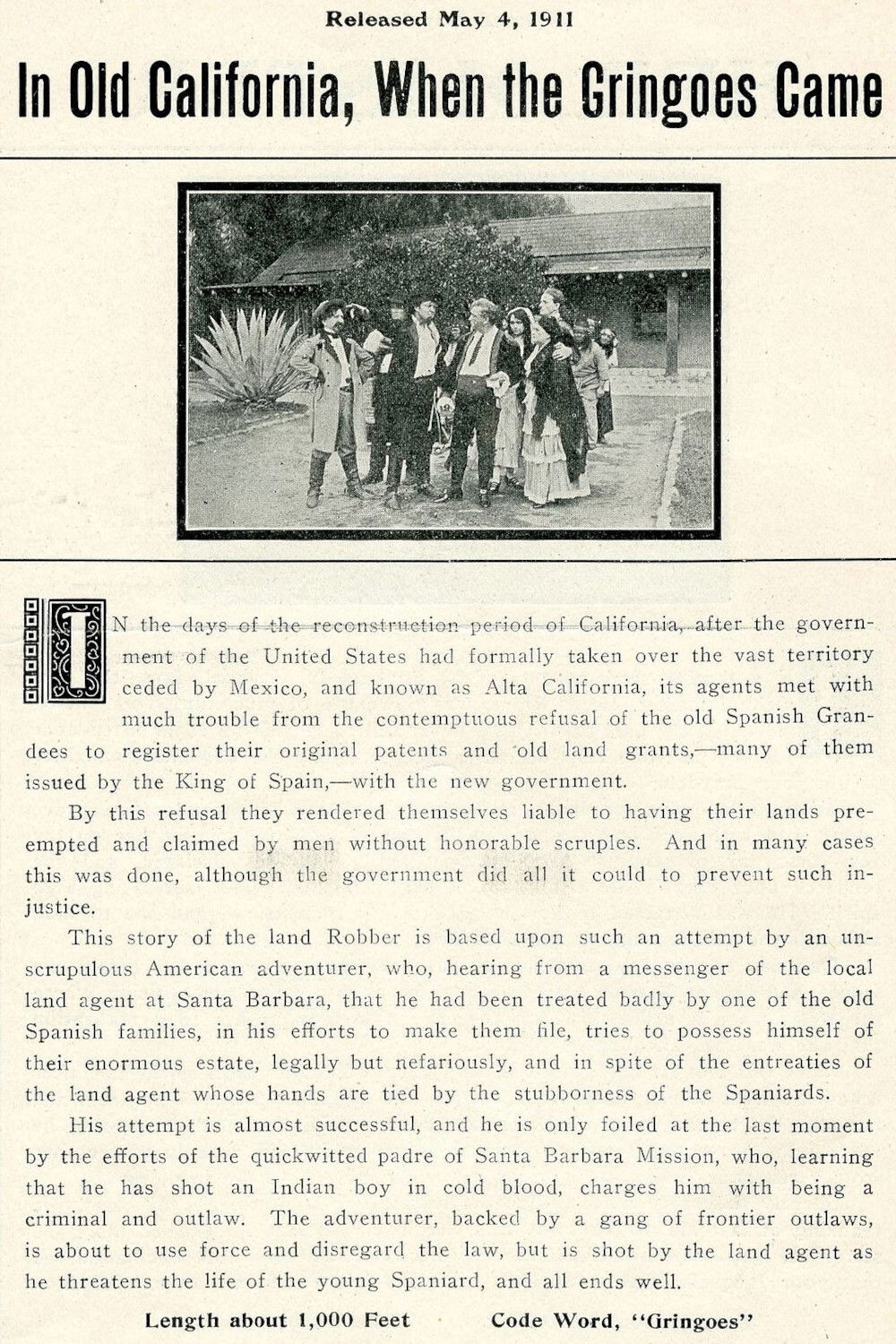 In Old California When the Gringos Came poster