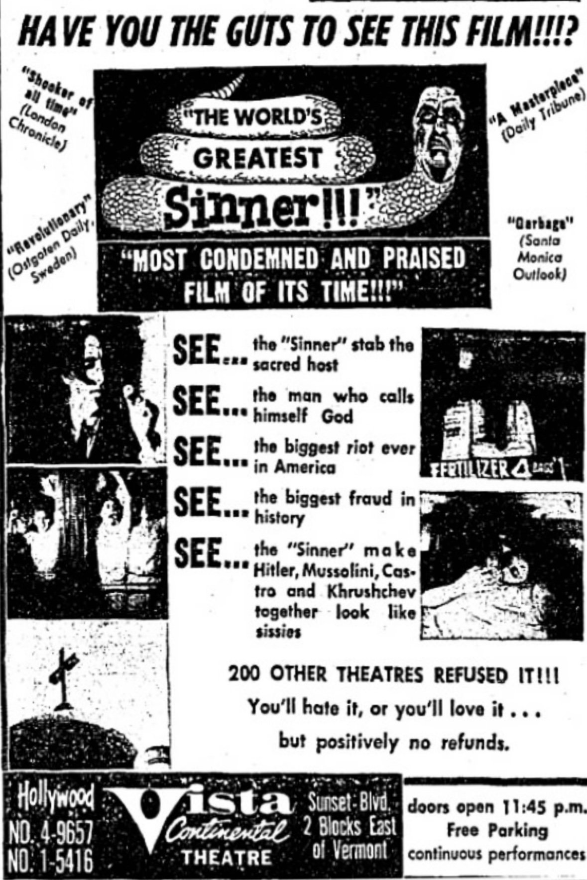 The World's Greatest Sinner poster
