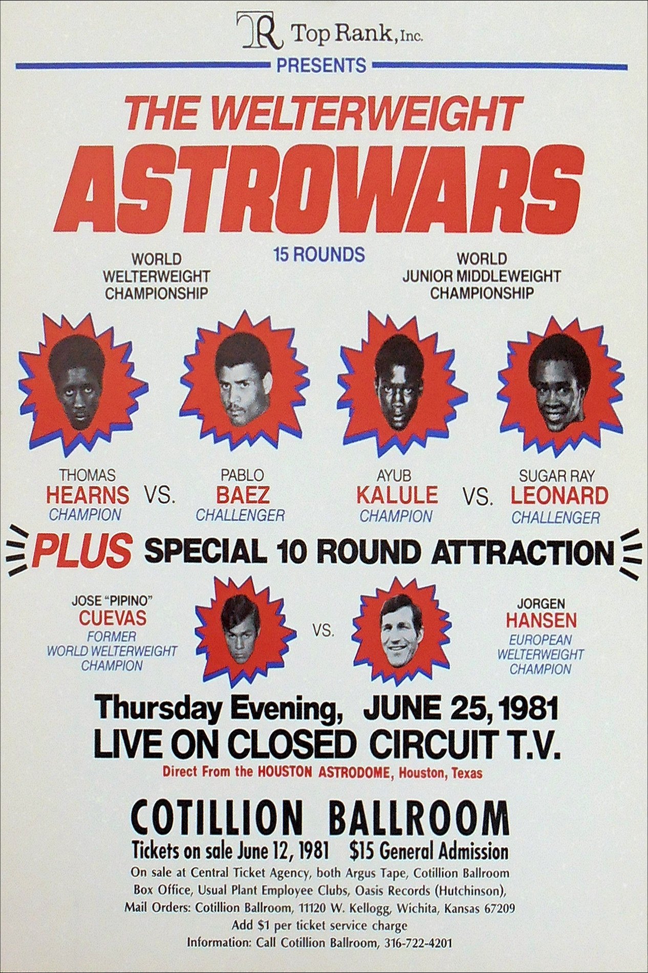 Sugar Ray Leonard vs. Ayub Kalule poster